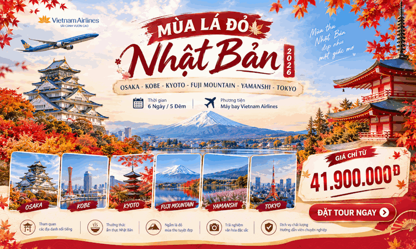 Mùa Lá Đỏ Nhật Bản 2026
